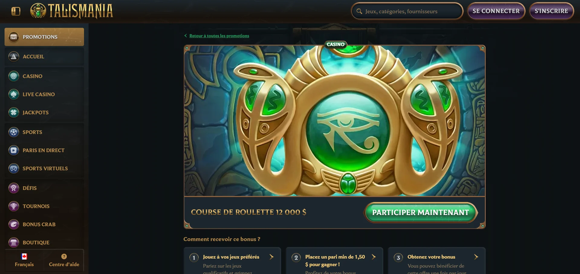 Talismania casino code bonus