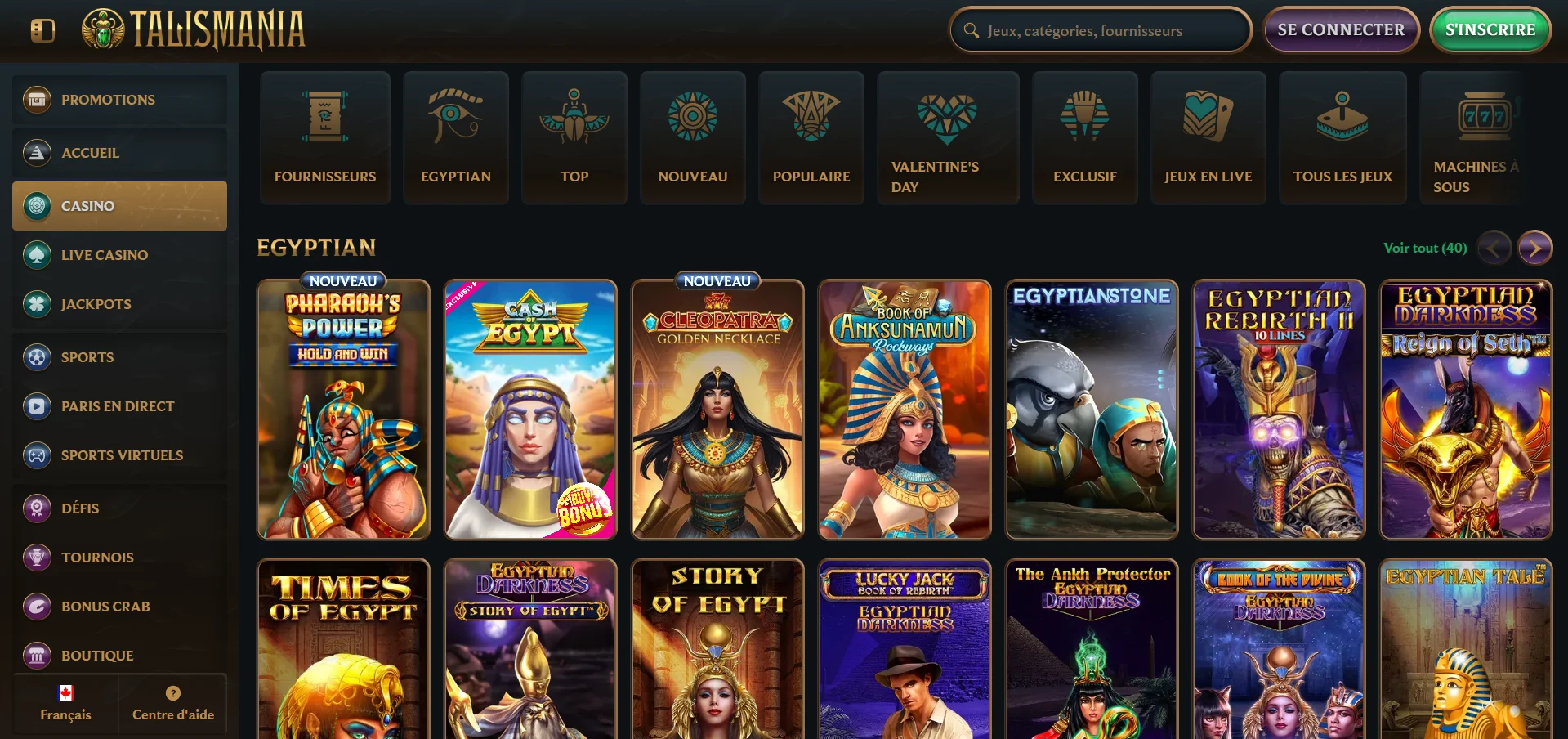 Talismania casino jeux