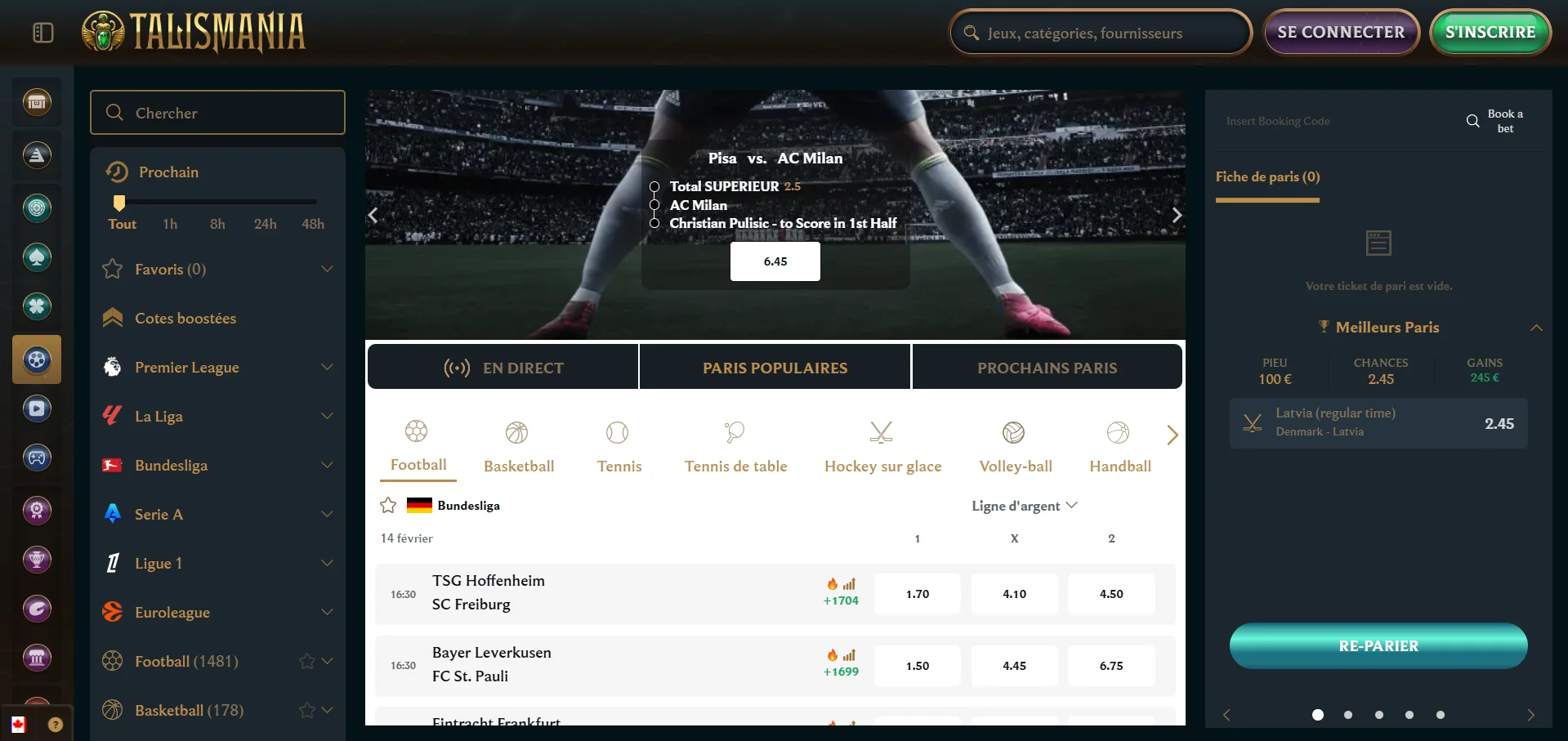 Talismania casino pari
